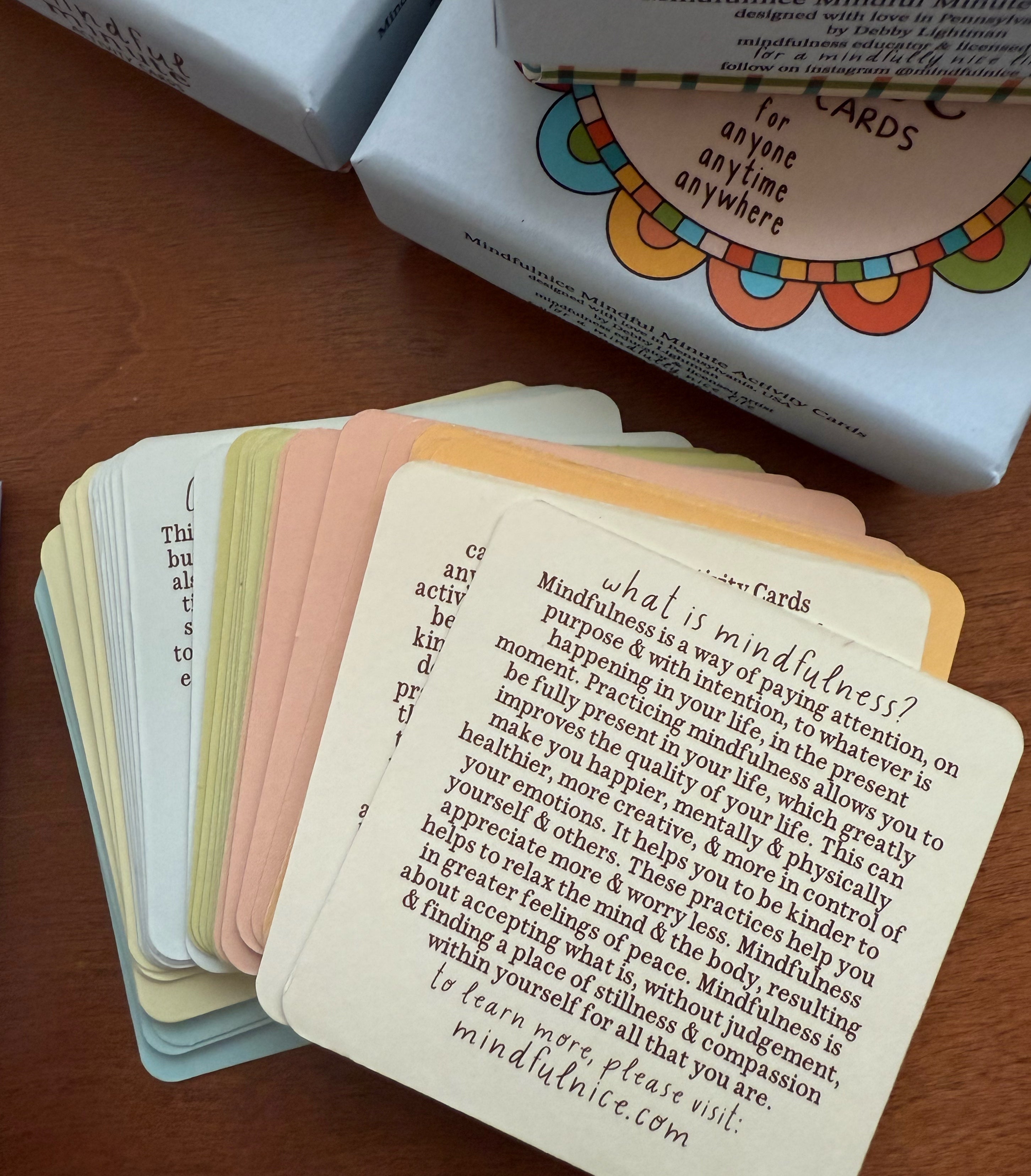 Mindful Minute Activity Cards - Fun Mindfulness Activities for kids & adults