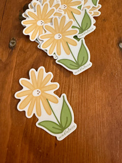 Yellow Daisy Flower Vinyl Decal Stickers by Mindfulnice