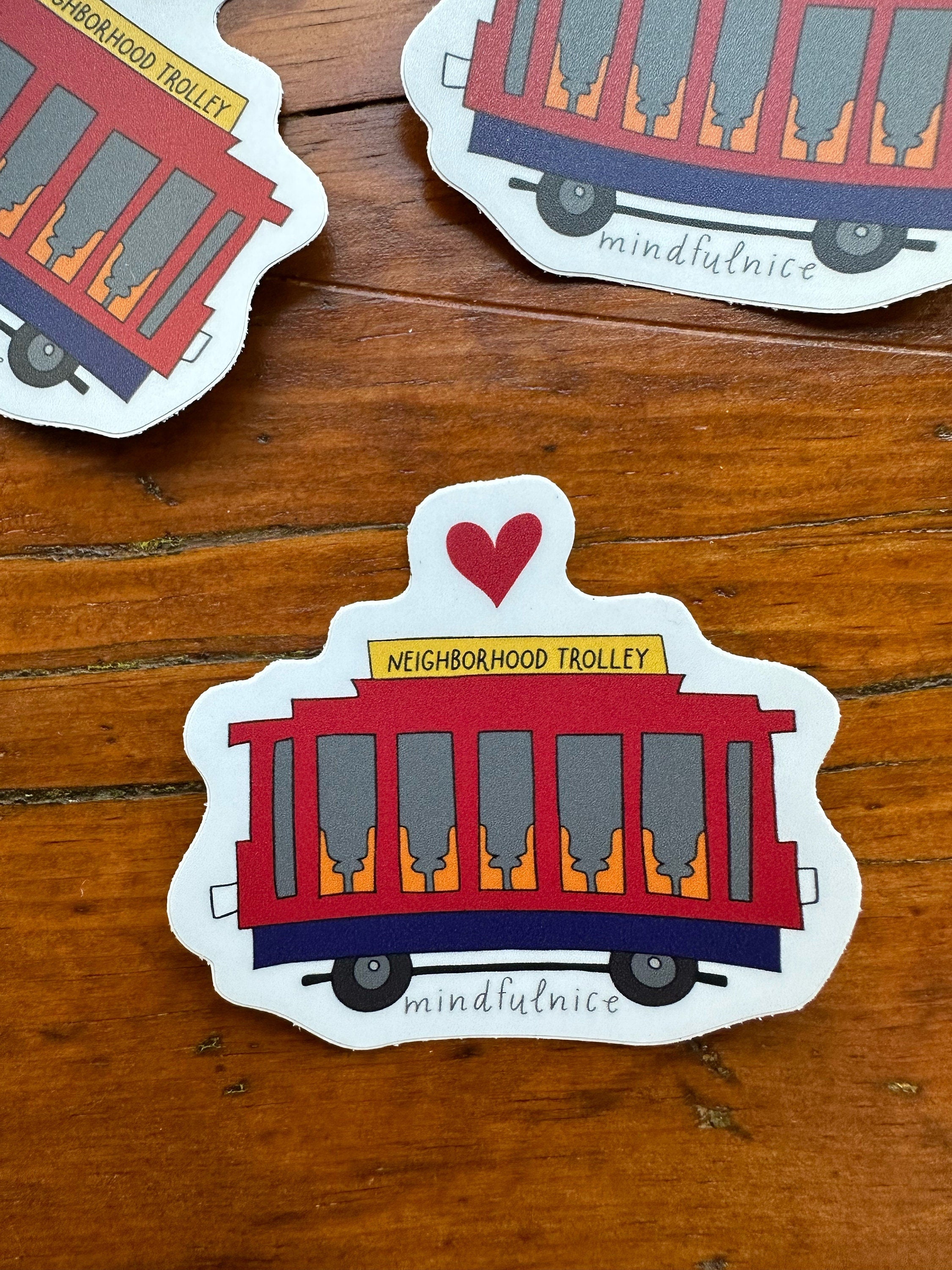 Trolley Car from Mister Rogers Neighborhood of Make Believe vinyl sticker