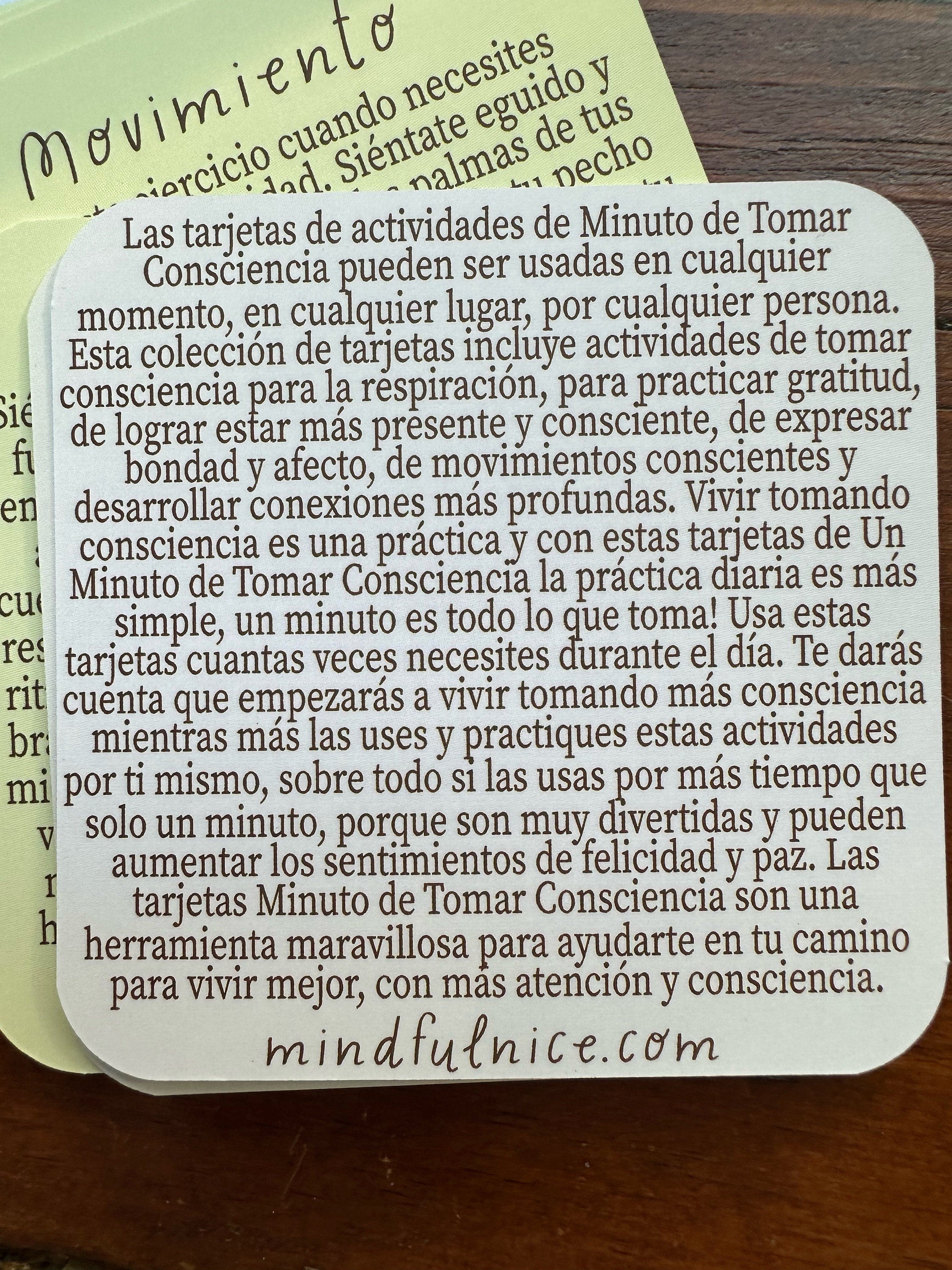 SPANISH Mindful Minute Mindfulness Activity Cards for Families, Children, & Teachers