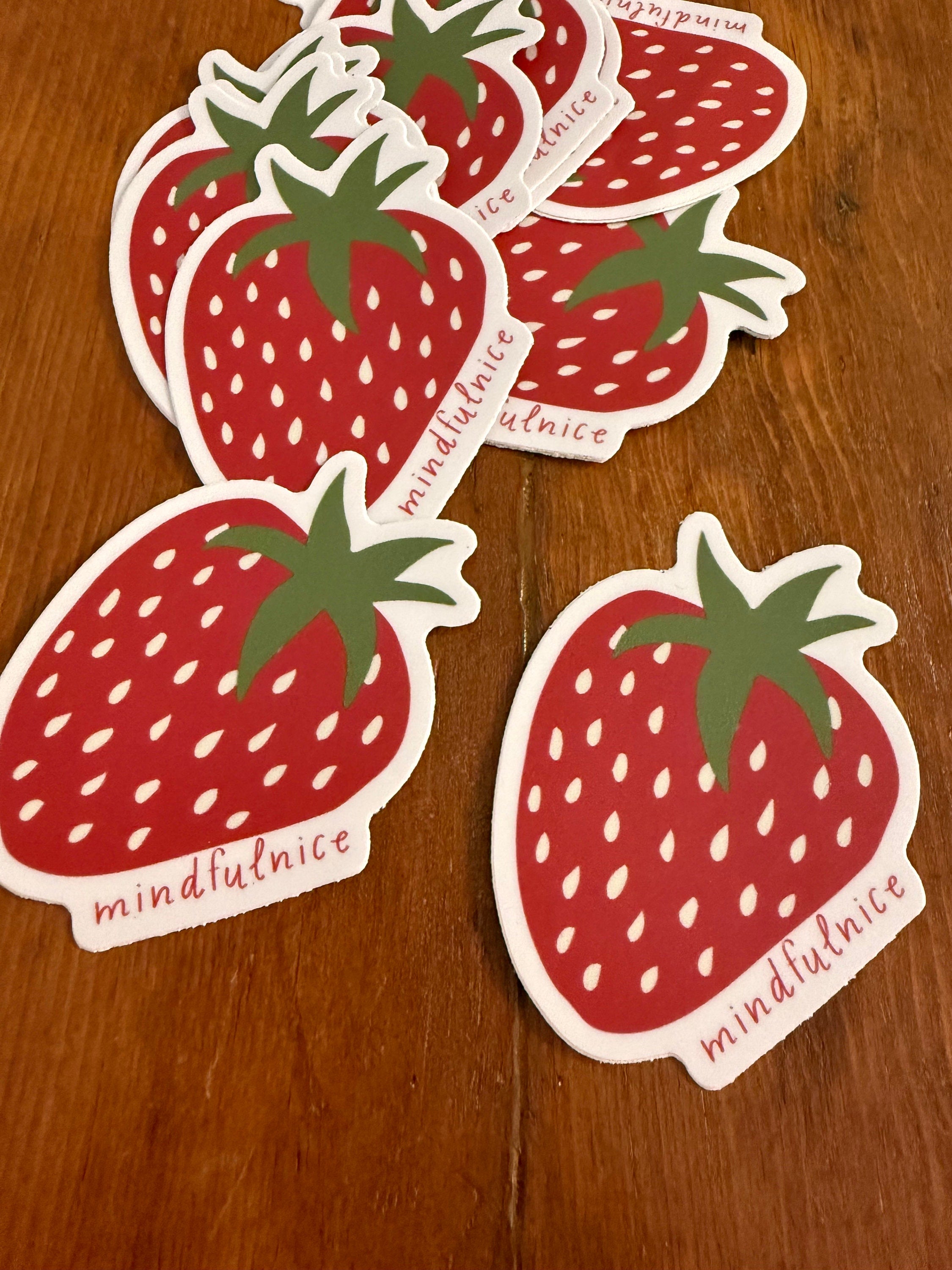 Strawberry Vinyl Decal Stickers by Mindfulnice