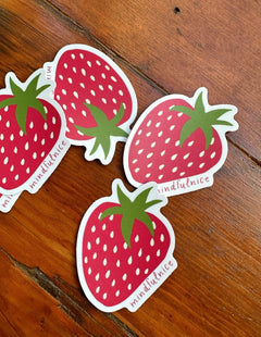 Strawberry Vinyl Decal Stickers by Mindfulnice