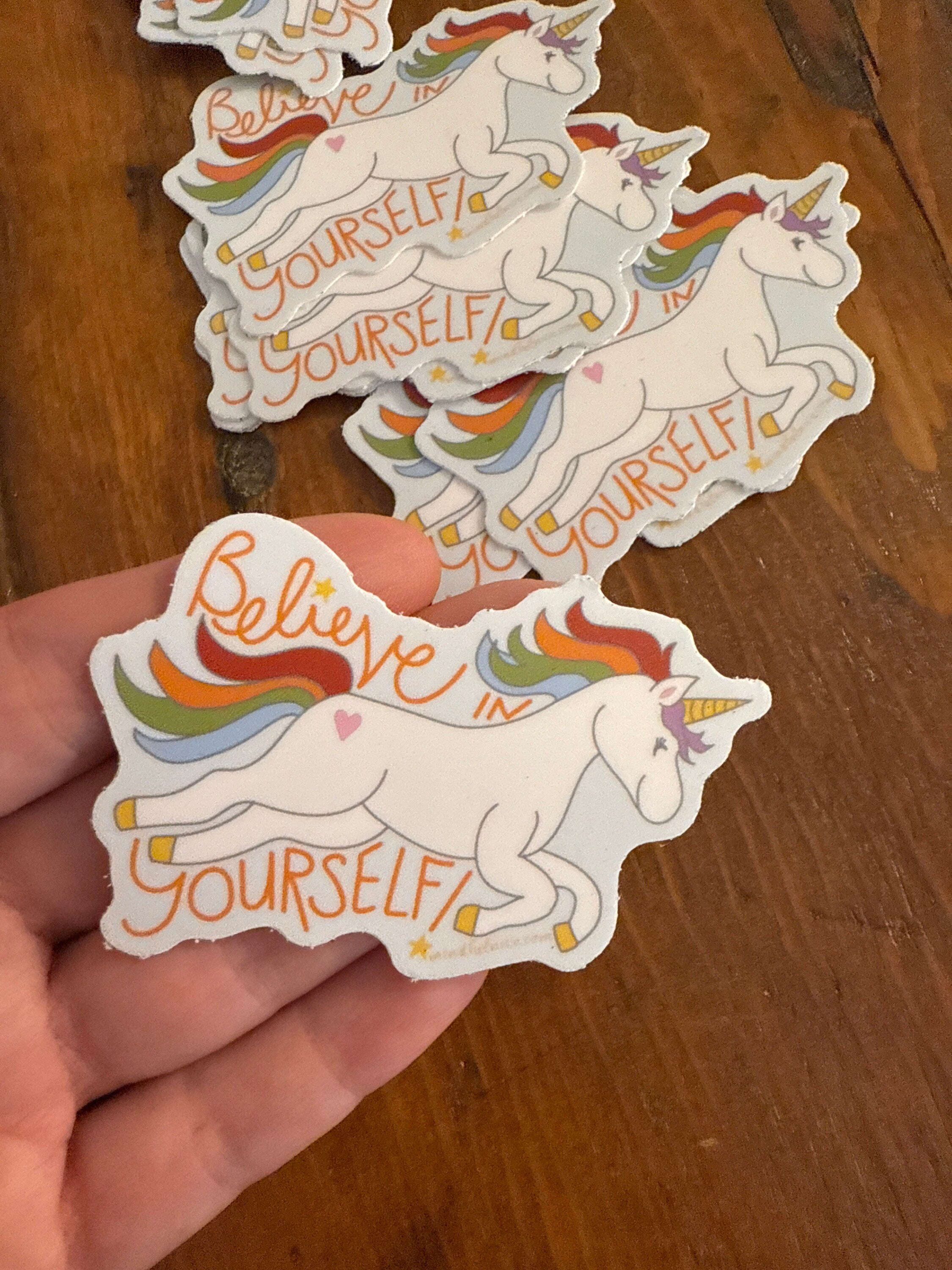 Unicorn Believe In Yourself Vinyl Decal Stickers by Mindfulnice