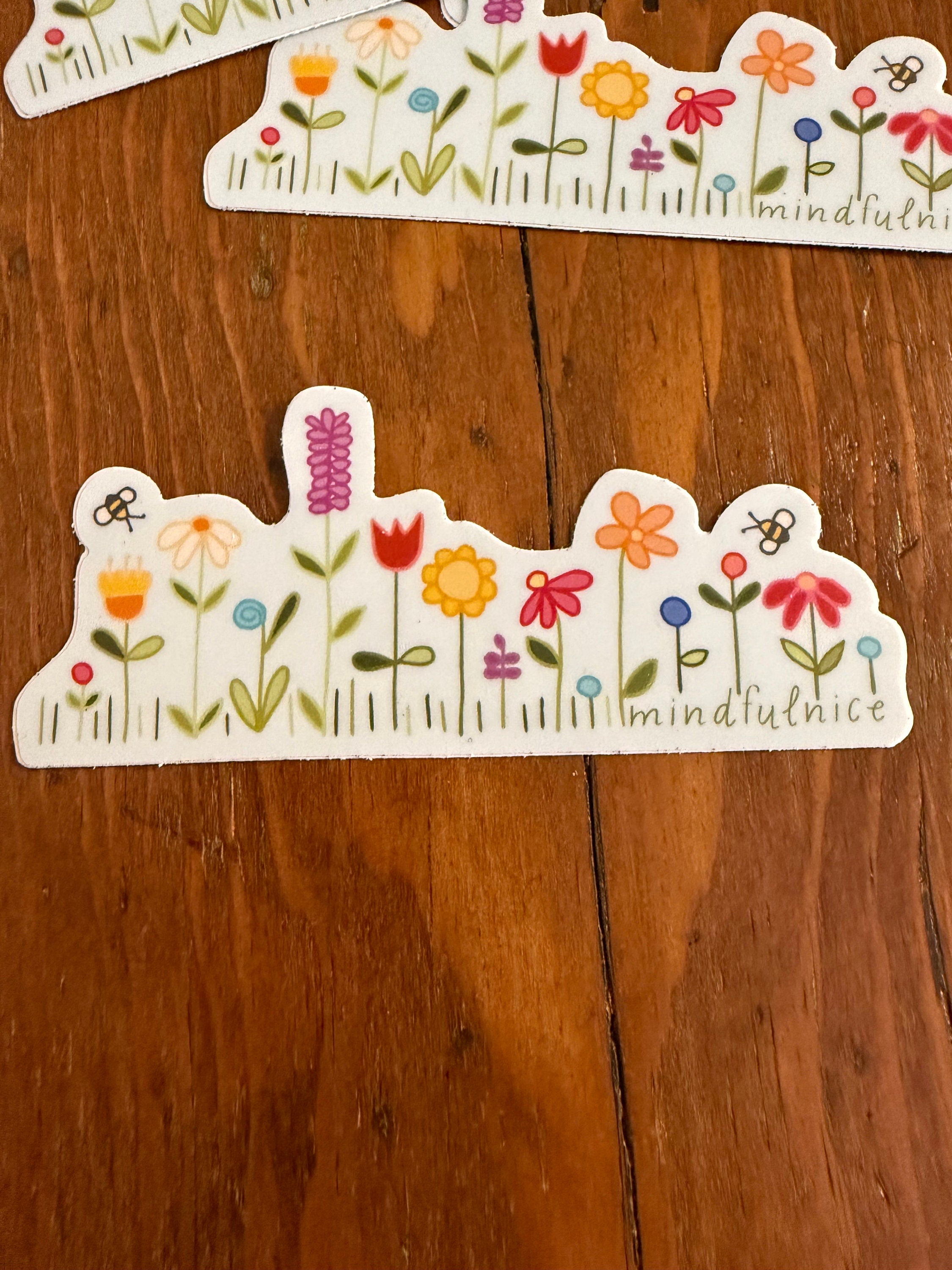 Wildflower Doodle Vinyl Decal Stickers by Mindfulnice