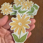 Yellow Daisy Flower Vinyl Decal Stickers by Mindfulnice