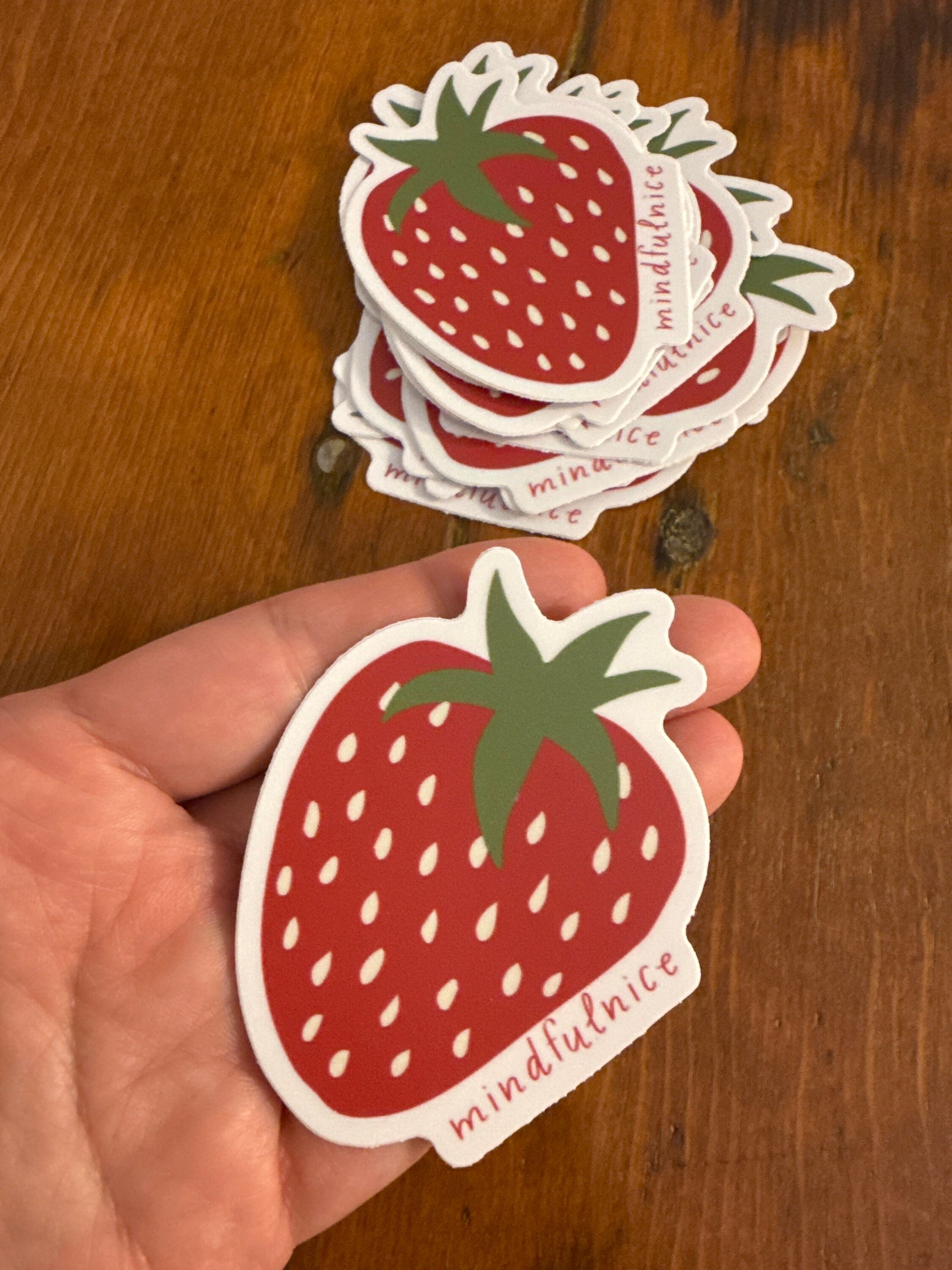 Strawberry Vinyl Decal Stickers by Mindfulnice