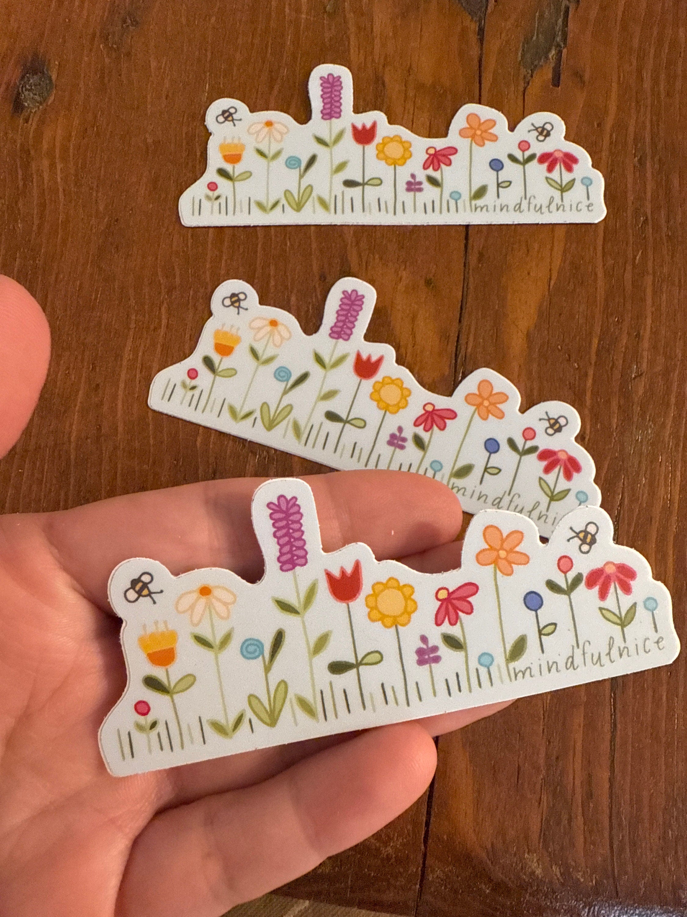 Wildflower Doodle Vinyl Decal Stickers by Mindfulnice