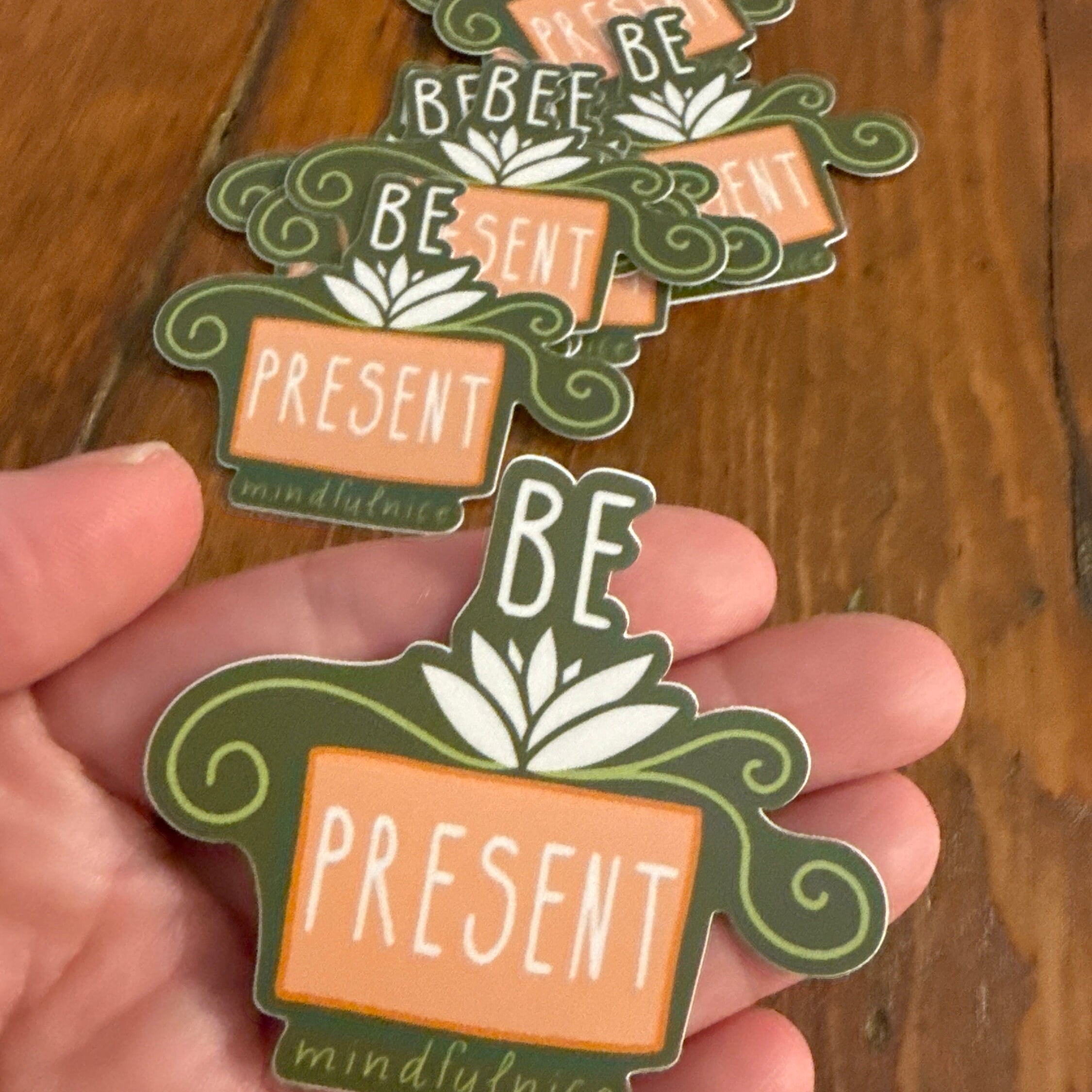 Be Present Mindfulness Vinyl Decal Sticker by Mindfulnice